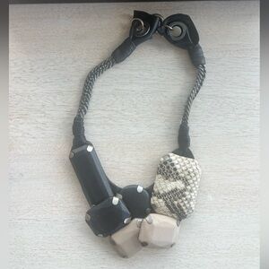 Elie Tahari 100% Leather Necklace NWB